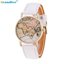 Load image into Gallery viewer, World Map Leather Strap Analog Watch