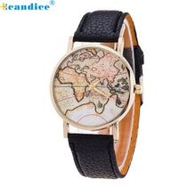 Load image into Gallery viewer, World Map Leather Strap Analog Watch
